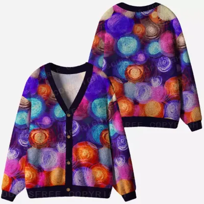 Psychedelic Star Ring Ugly Cardigan Sweaters