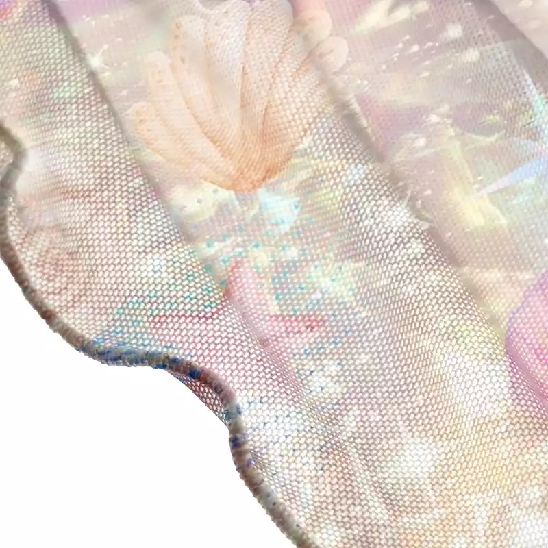 Soulisfree Holographic Beach Seashell Sheer Mesh Cover Up