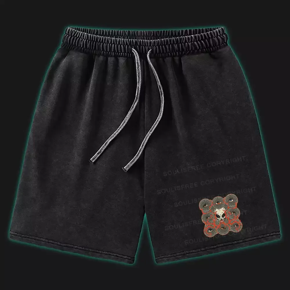 Designed Alien Illusion Washed Shorts