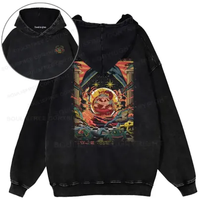 Psychedelic Attack Washed Hoodie