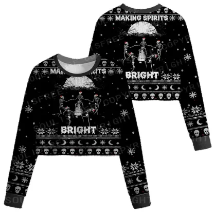 Making Spirits Bright Cropped Ugly Christmas Sweater