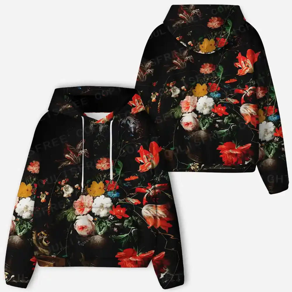 Dark Bouquet All-Over Print Hoodie