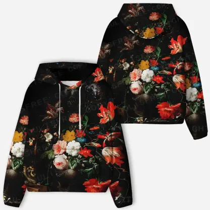Dark Bouquet All-Over Print Hoodie