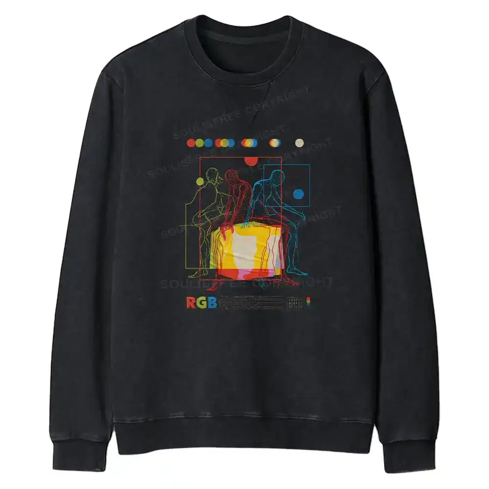 Designed Meditation In Color Regular Fit Washed Sweatshirt