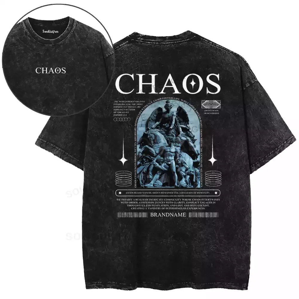 Chaos Statue Philosophy Washed T-shirt
