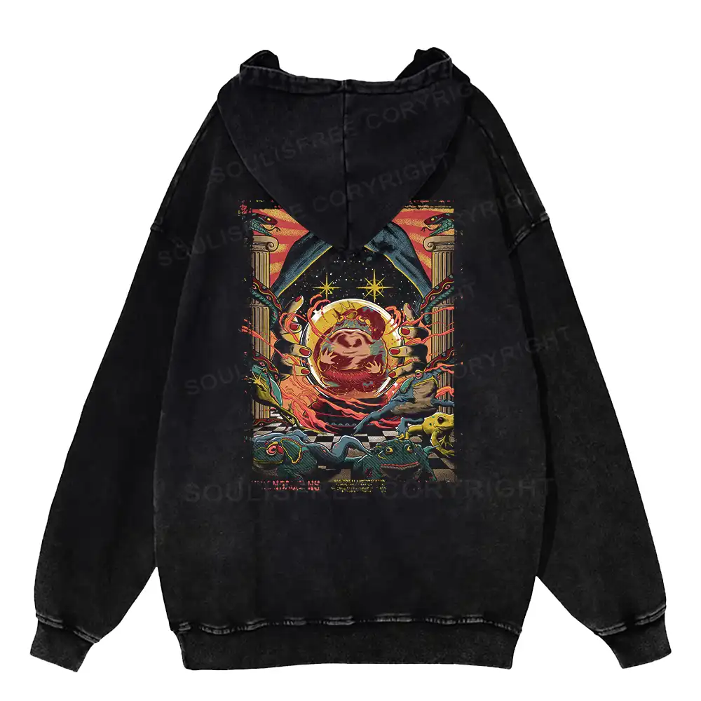 Psychedelic Attack Washed Hoodie