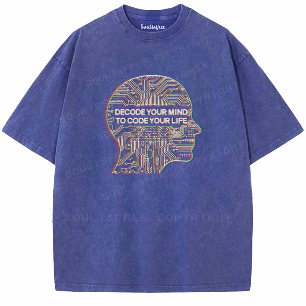 Soulisfree DECODE YOUR MIND, TO CODE YOUR LIFE Washed Tee