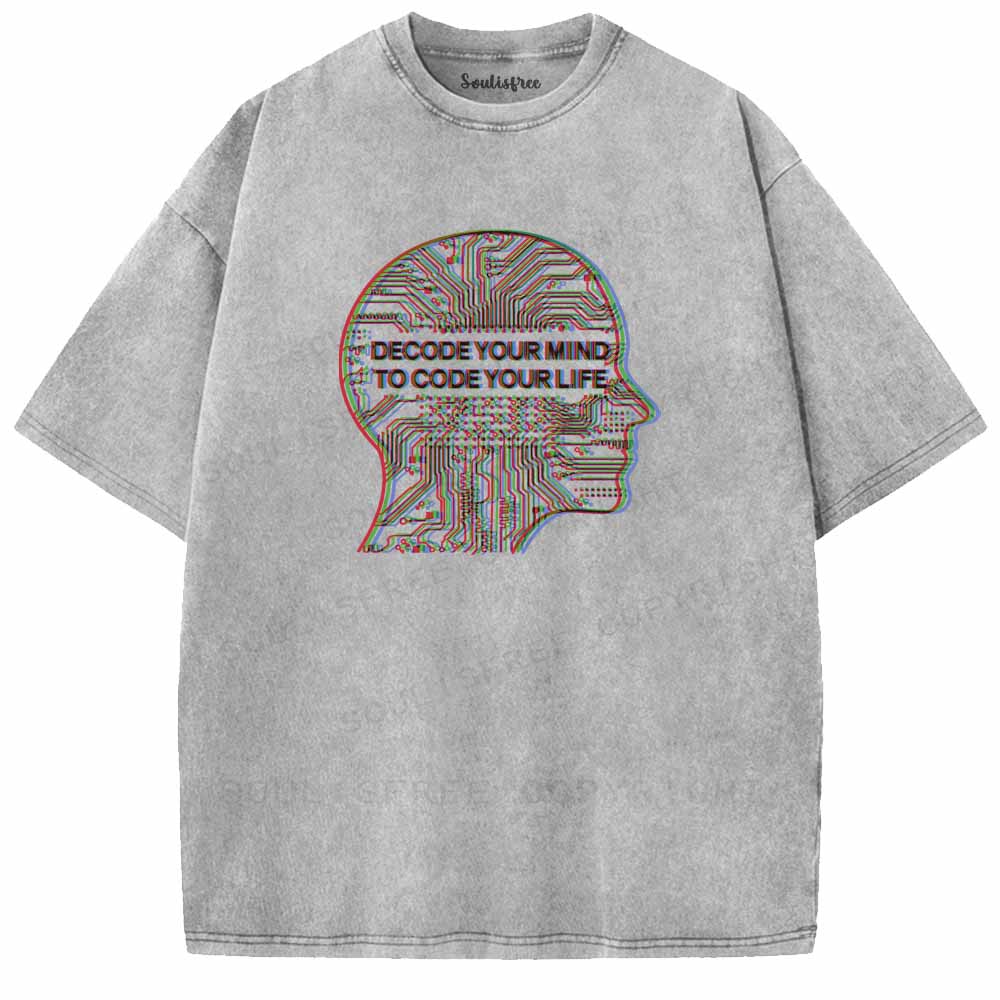 Soulisfree DECODE YOUR MIND, TO CODE YOUR LIFE Washed Tee