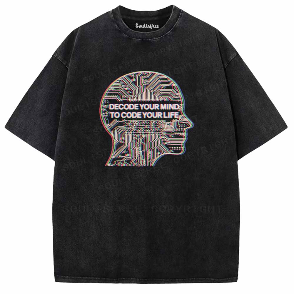 Soulisfree DECODE YOUR MIND, TO CODE YOUR LIFE Washed Tee