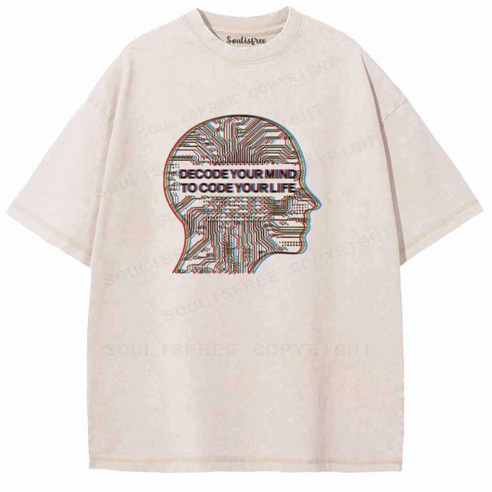 Soulisfree DECODE YOUR MIND, TO CODE YOUR LIFE Washed Tee