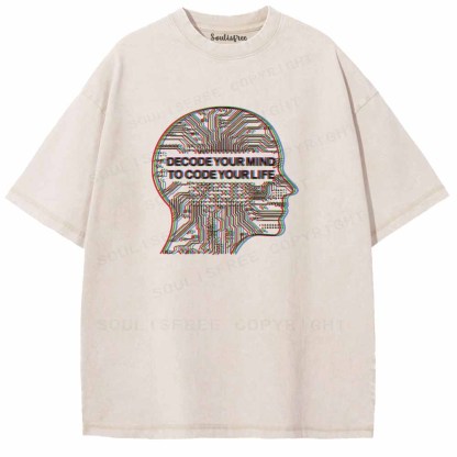Soulisfree DECODE YOUR MIND, TO CODE YOUR LIFE Washed Tee