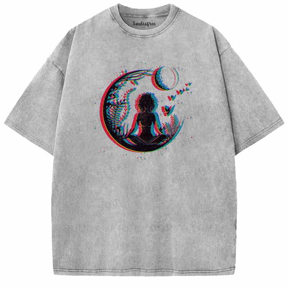 Soulisfree  Meditate Under The Moon Washed Tee