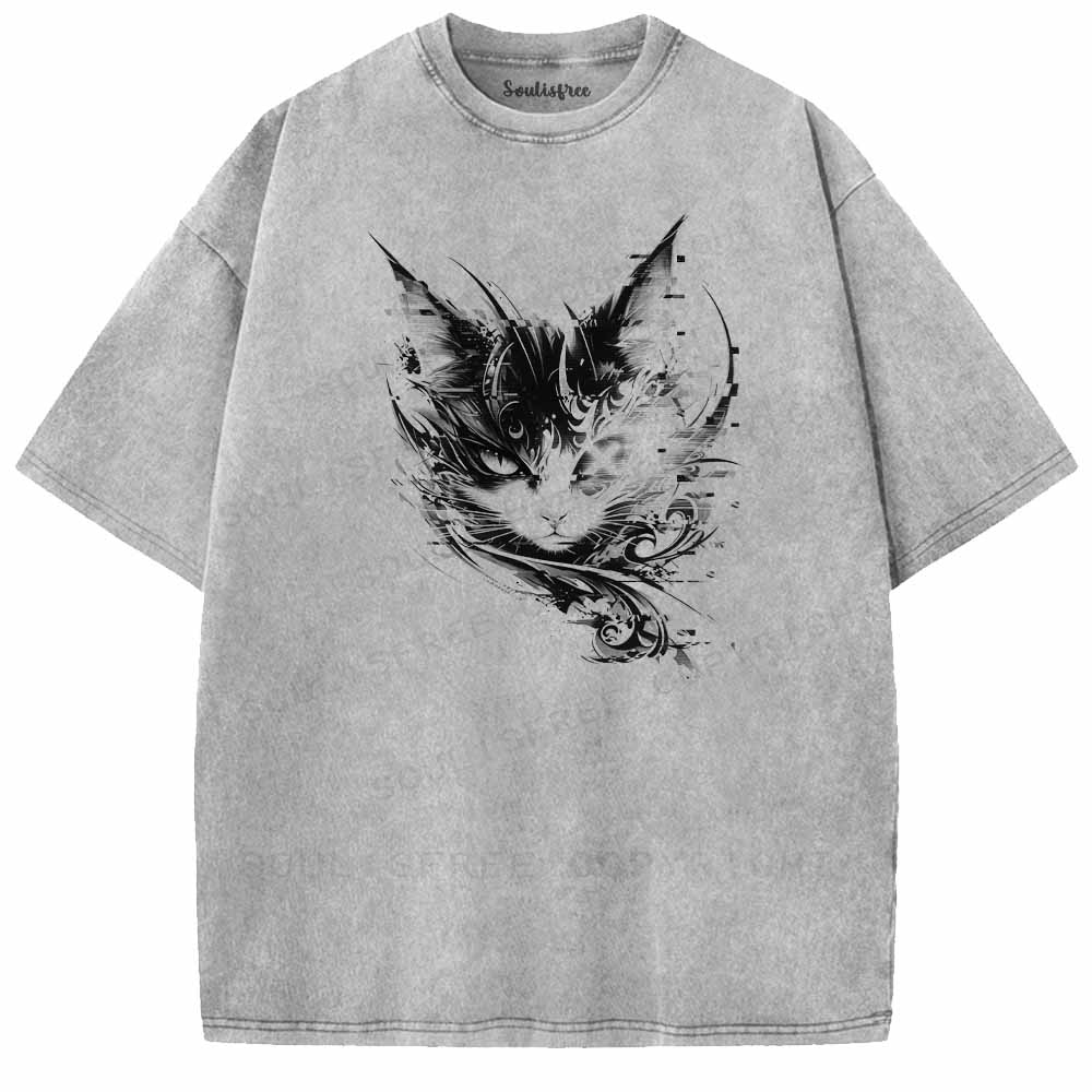 Soulisfree Error 404 INK CAT Washed Tee