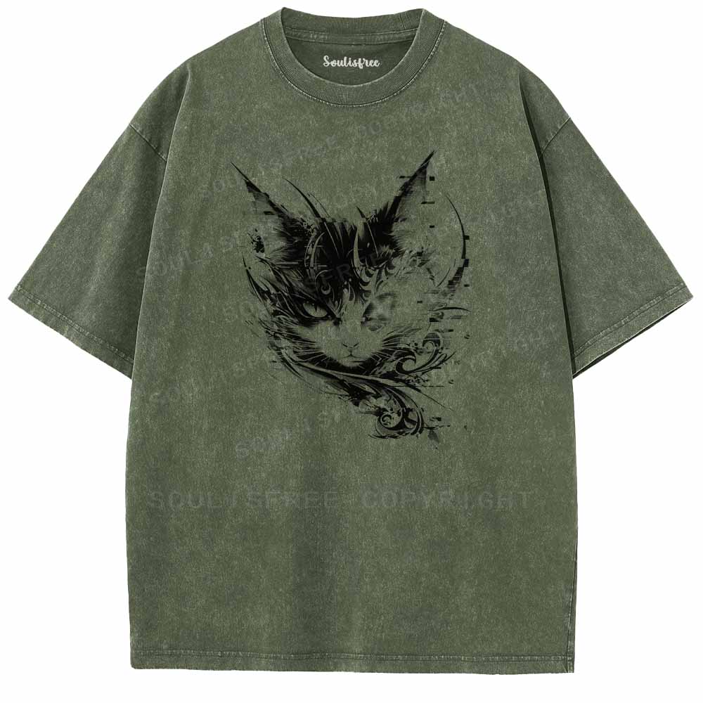 Soulisfree Error 404 INK CAT Washed Tee