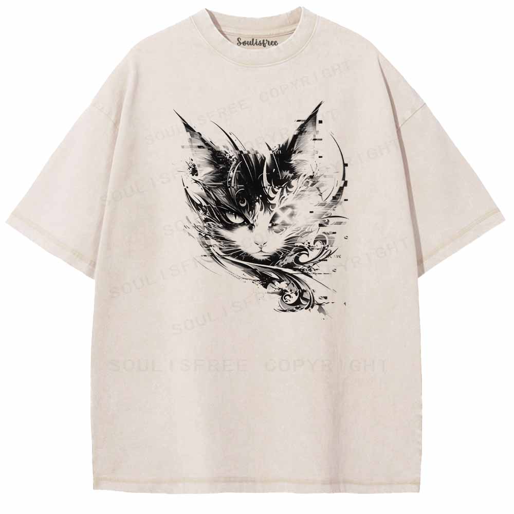 Soulisfree Error 404 INK CAT Washed Tee