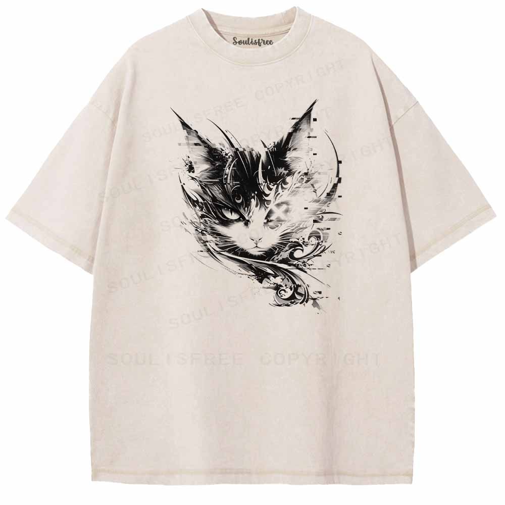 Soulisfree Error 404 INK CAT Washed Tee