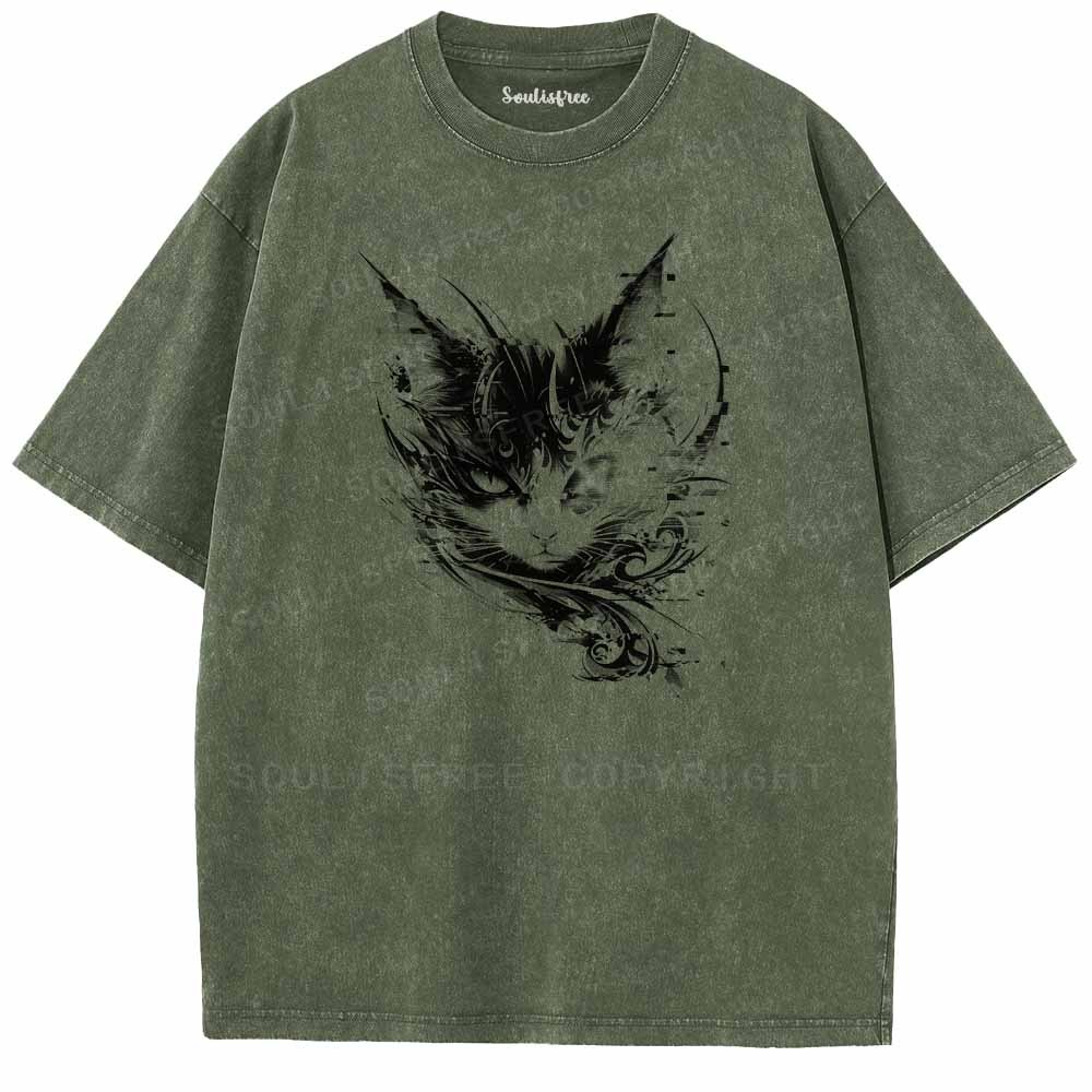 Soulisfree Error 404 INK CAT Washed Tee