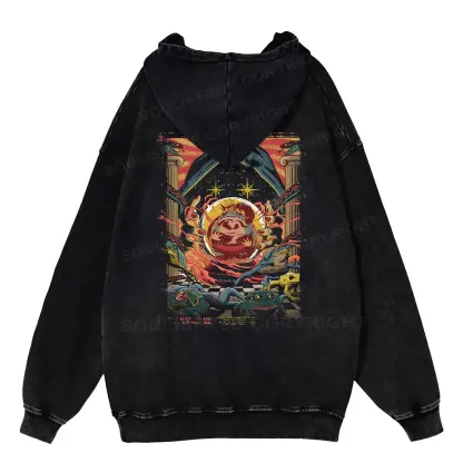 Psychedelic Attack Washed Hoodie