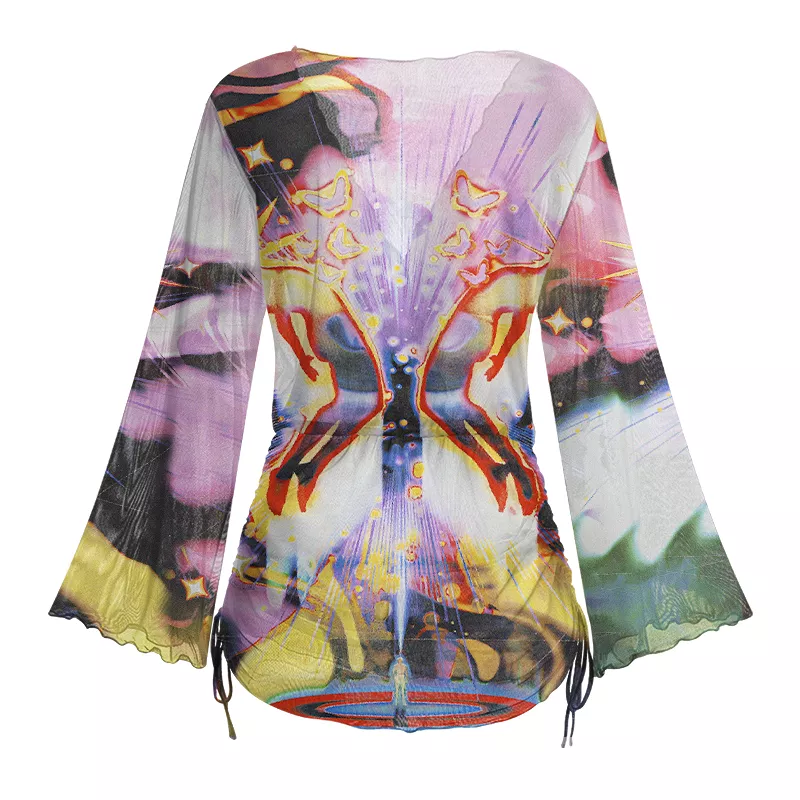 Soulisfree Radiant Celestial Figure Sheer Mesh Cover Up