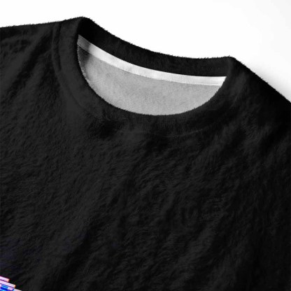 Soulisfree Vaporwave Aesthetic Great Wave Off Kanagawa Fuzzy Crewneck Sweater