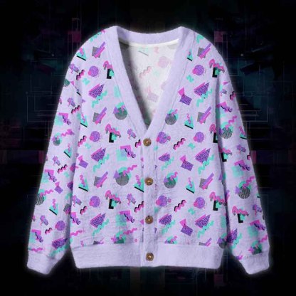 Soulisfree Memphis Beyond Time Fuzzy Cardigan Sweater