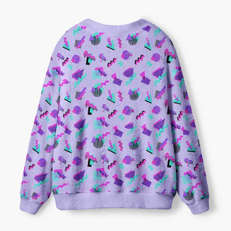 Soulisfree Memphis Beyond Time Fuzzy Cardigan Sweater
