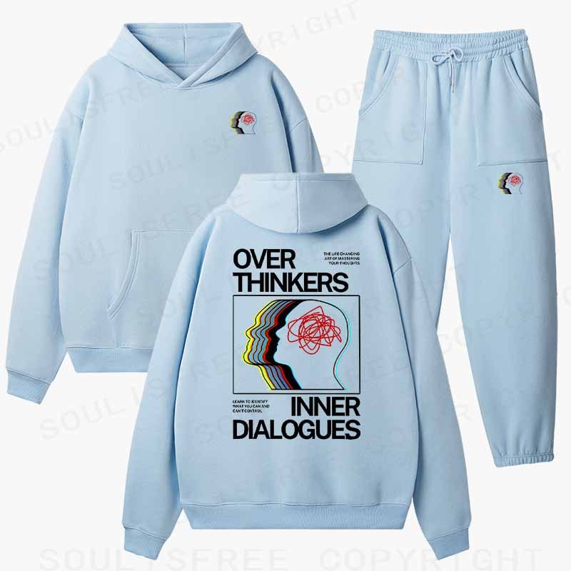 Soulisfree  Cognitive Flux Echo Neural Loop Aesthetic Cotton Fleece Hoodie Set
