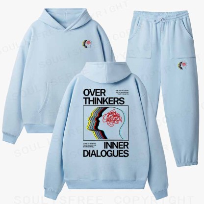 Soulisfree  Cognitive Flux Echo Neural Loop Aesthetic Cotton Fleece Hoodie Set