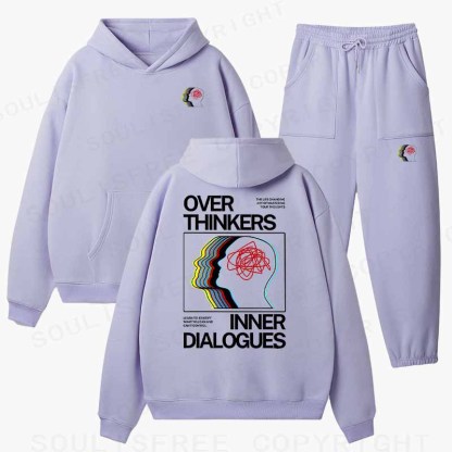 Soulisfree  Cognitive Flux Echo Neural Loop Aesthetic Cotton Fleece Hoodie Set