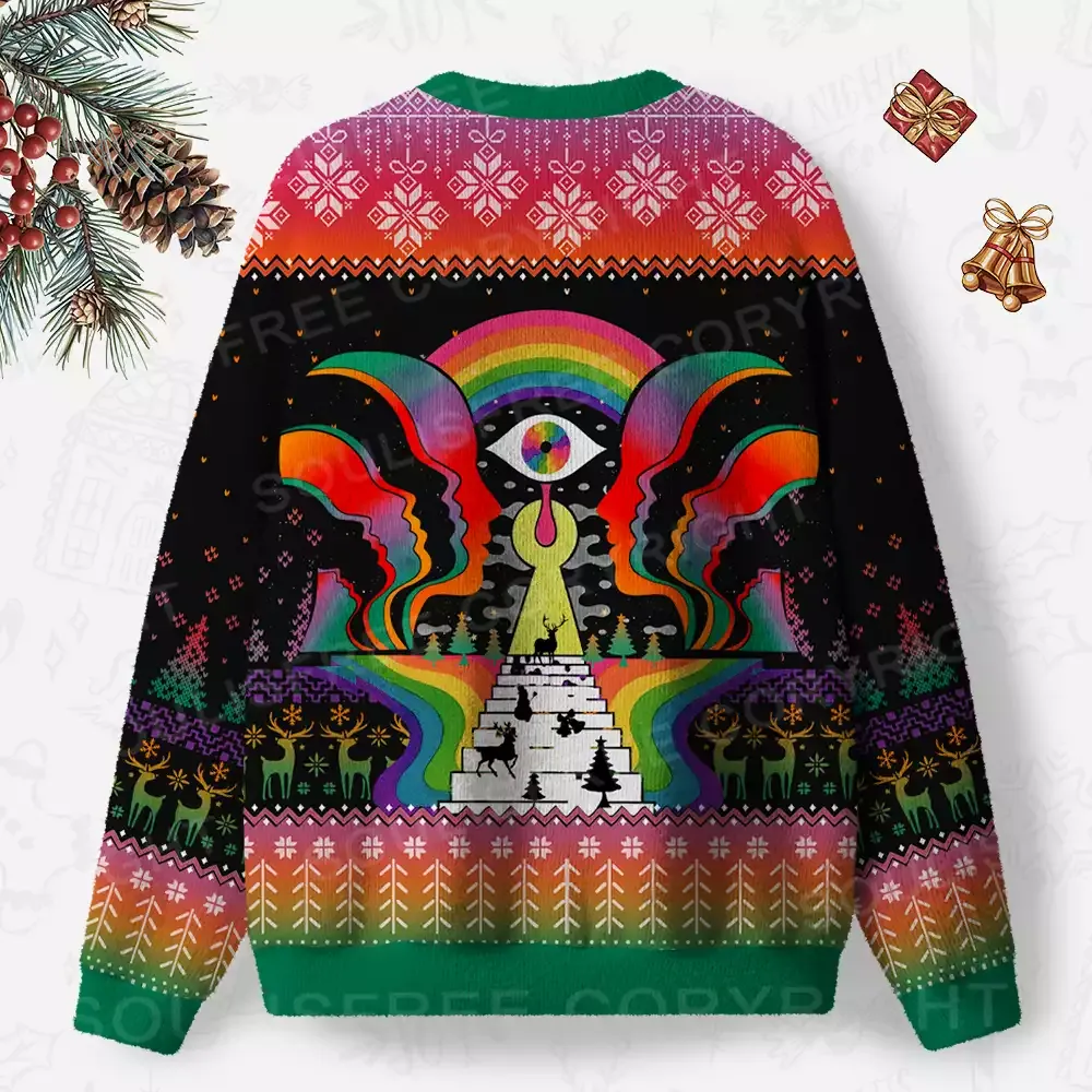Step Into the Mind Ugly Christmas Knit Sweatshirt