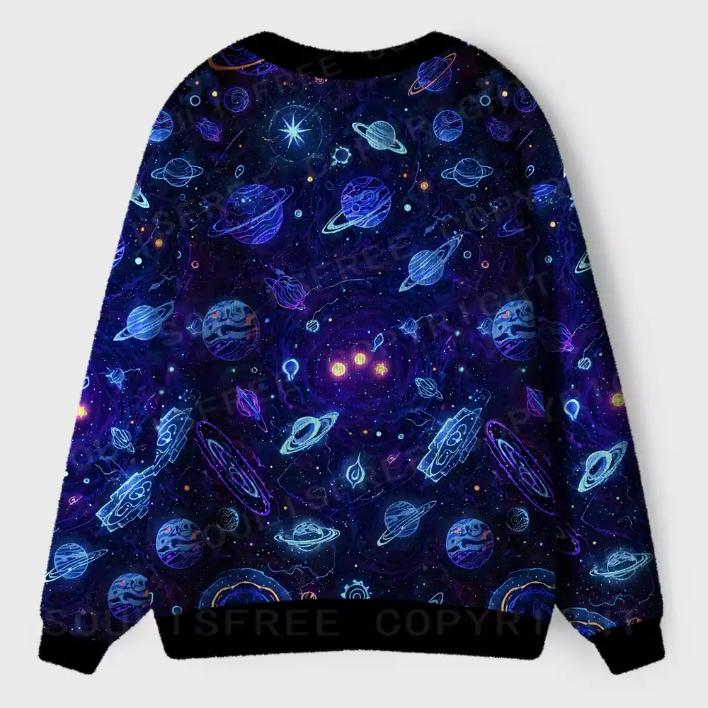 Interstellar Journey Cosmic Ugly Cardigan Sweaters
