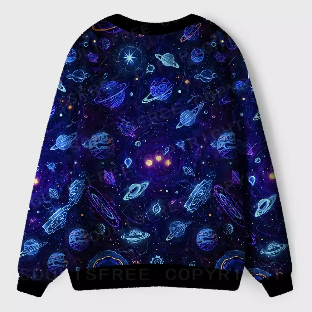 Interstellar Journey Cosmic Ugly Cardigan Sweaters
