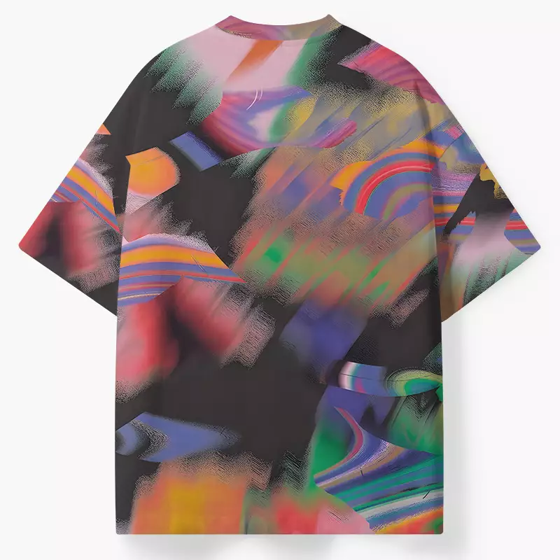 Soulisfree Futuristic Rainbow Paint Swirl ECO‑PERF Graphic Tee