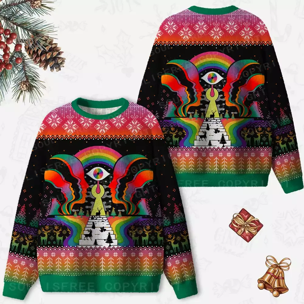 Step Into the Mind Ugly Christmas Knit Sweatshirt