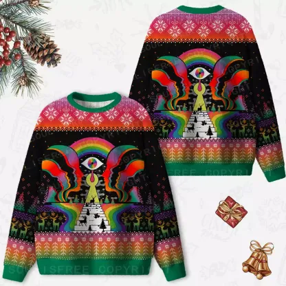 Step Into the Mind Ugly Christmas Knit Sweatshirt