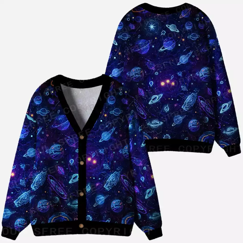 Interstellar Journey Cosmic Ugly Cardigan Sweaters