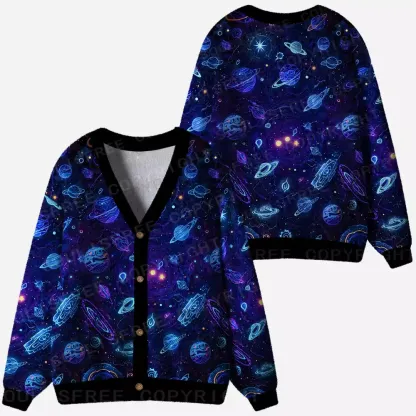 Interstellar Journey Cosmic Ugly Cardigan Sweaters