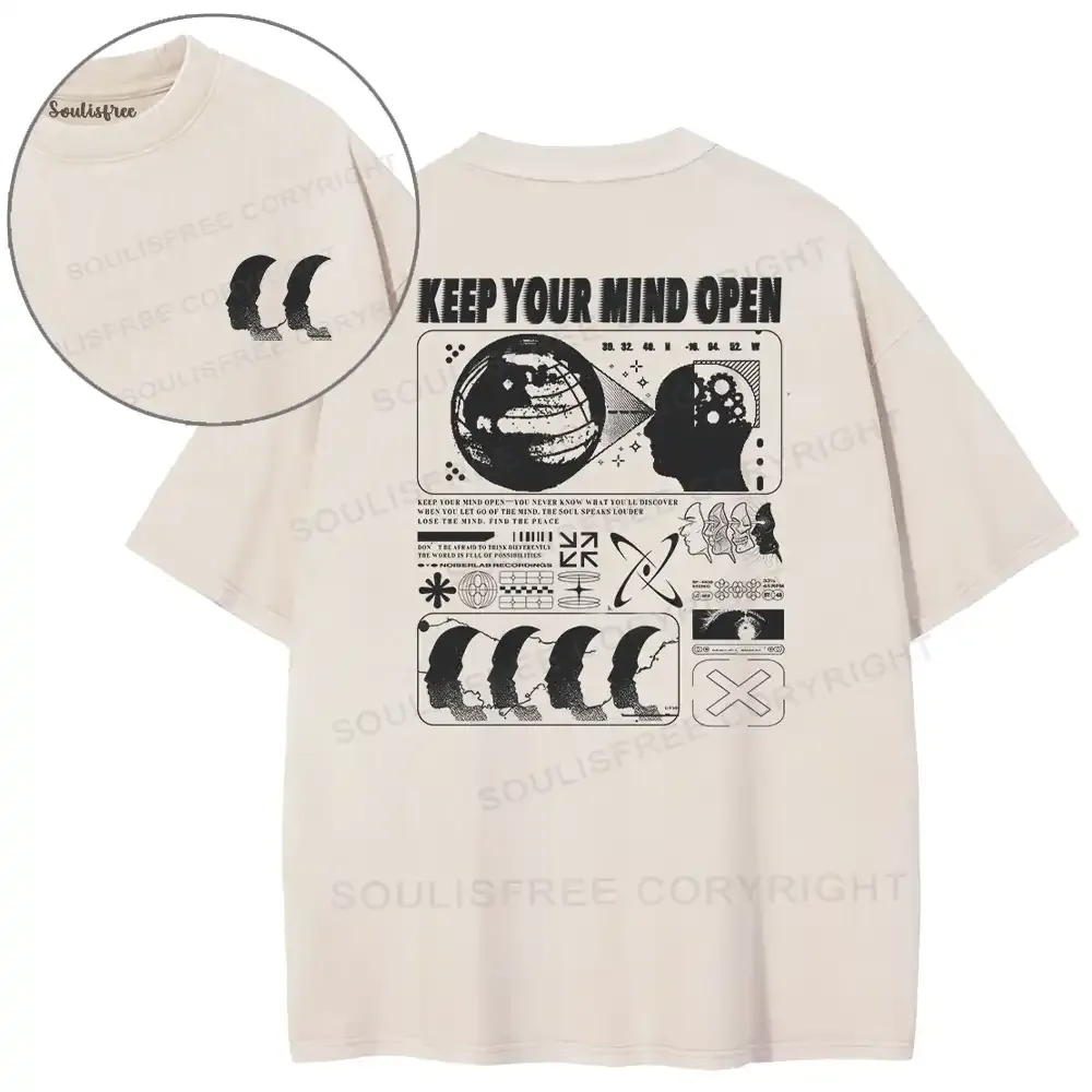 Keep Your Mind Open Washed Space T-shirt