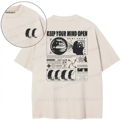 Keep Your Mind Open Washed Space T-shirt