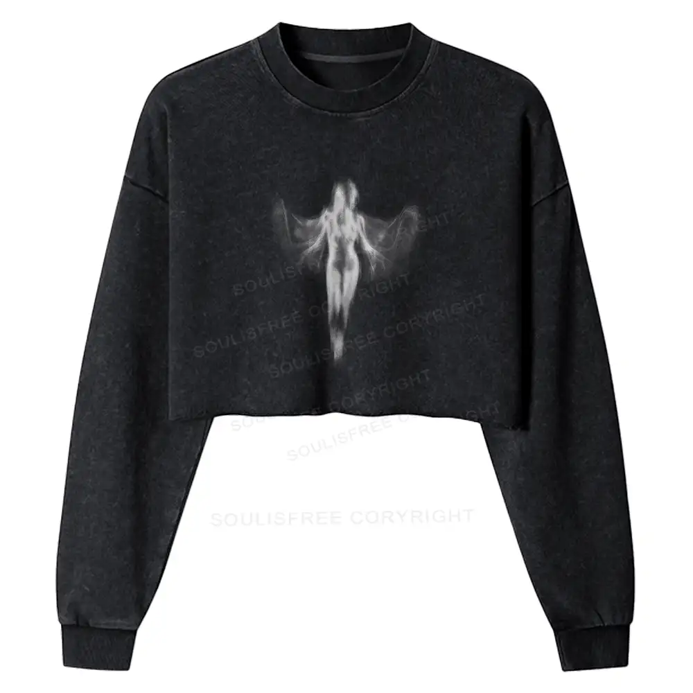 Shadow Series : Woman Ⅸ Washed Cropped Sweatshirt