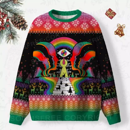 Step Into the Mind Ugly Christmas Knit Sweatshirt