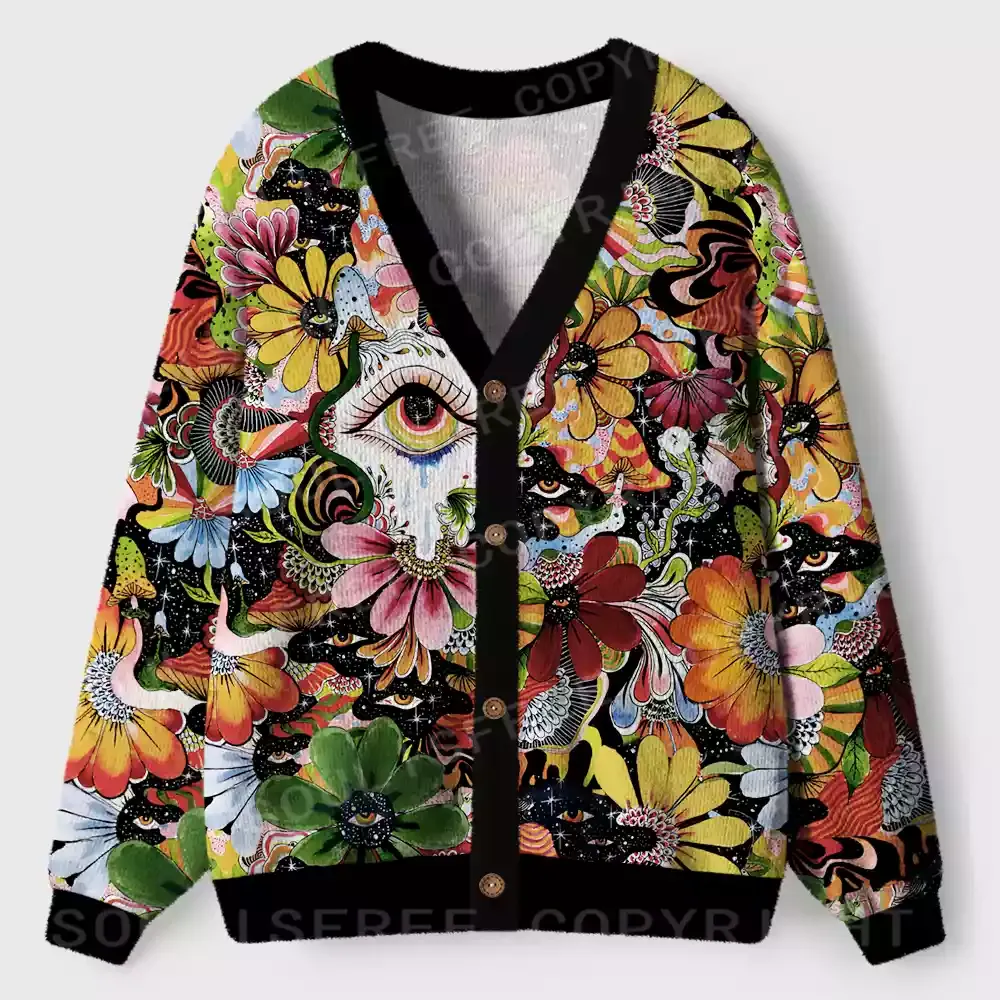 The Psychedelic Eyes Of All Beings Ugly Cardigan Sweaters