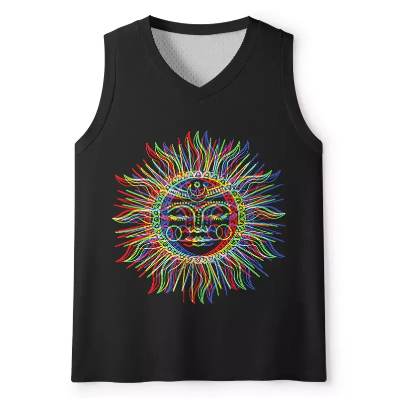 Designed Soulisfree Vibes of the Sun Optic Lines Illusion Mesh Tank