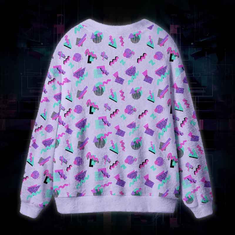 Soulisfree Memphis Beyond Time Fuzzy Cardigan Sweater