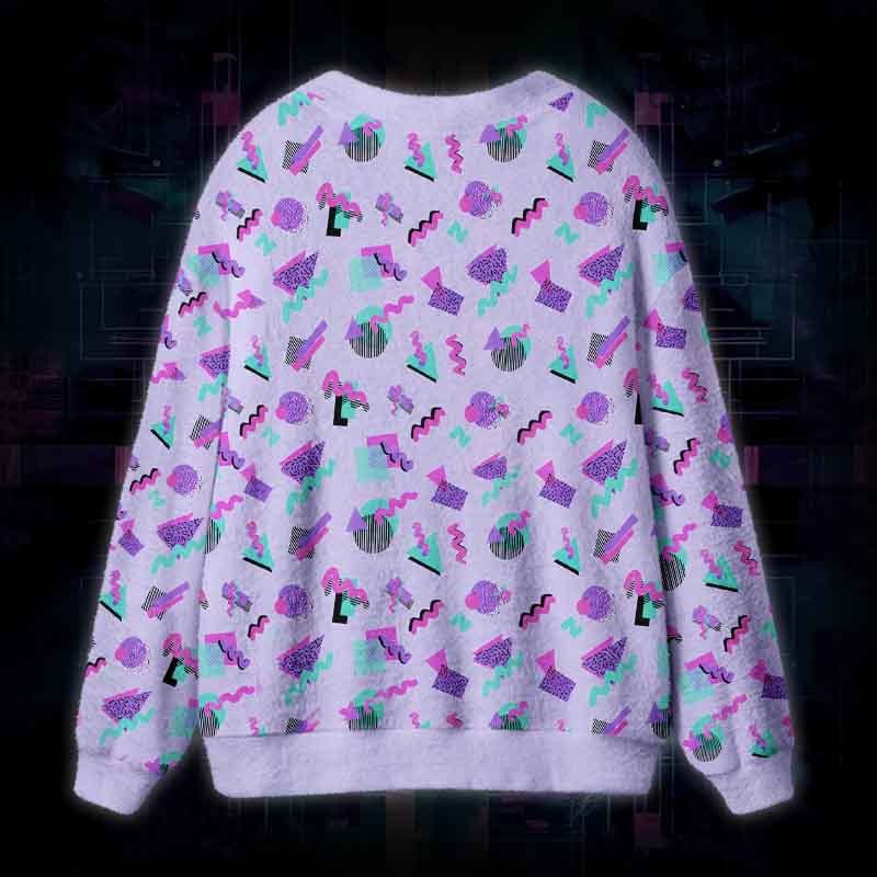Soulisfree Memphis Beyond Time Fuzzy Cardigan Sweater
