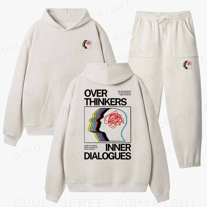 Soulisfree  Cognitive Flux Echo Neural Loop Aesthetic Cotton Fleece Hoodie Set