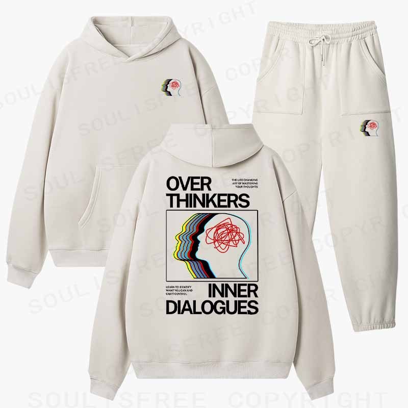 Soulisfree  Cognitive Flux Echo Neural Loop Aesthetic Cotton Fleece Hoodie Set