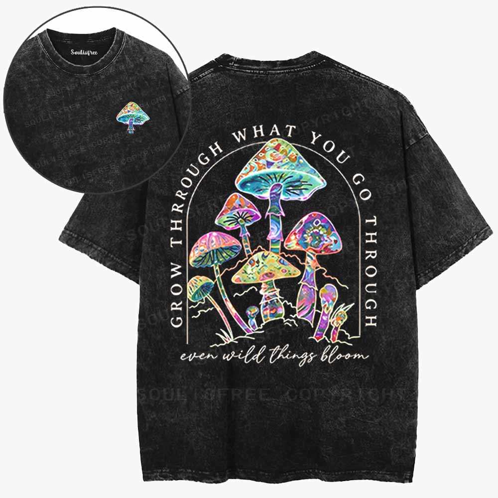 Soulisfree  Grow Through What You Go Through Washed Tee