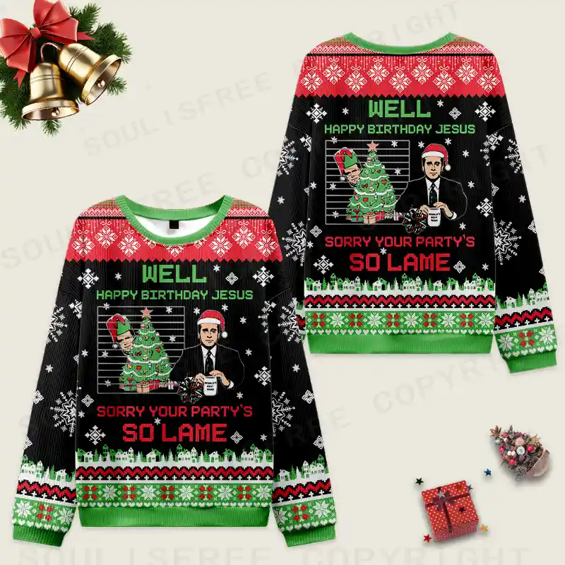 Sorry Your Christmas Party’s So Lame Ugly Christmas Knit Sweatshirt