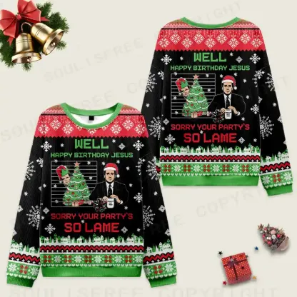 Sorry Your Christmas Party’s So Lame Ugly Christmas Knit Sweatshirt